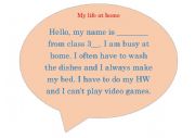 English Worksheet: My life at home - introduction for interactive forum