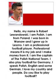 I am Robert Lewandowski from Poland