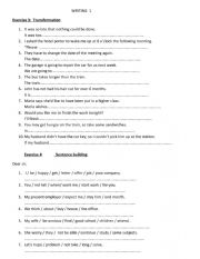 English Worksheet: Writing exercise 