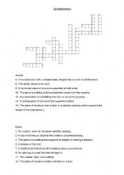 English Worksheet: Architecture crosswords