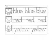 Colors tracing worksheet