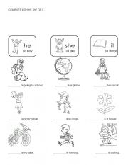 English Worksheet: PRONOUNS HE SHE OR IT