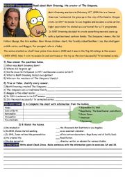 English Worksheet: Reading and Writing activities about two cartoonists