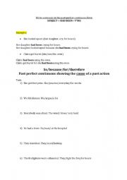 Past Perfect Continuous Tenses worksheet 