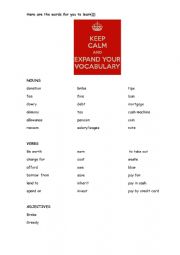 English Worksheet: money vocabulary