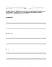 English Worksheet: Family tree project