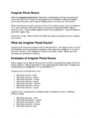 English Worksheet: plural nouns