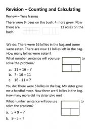 English Worksheet: Counting and Calculating