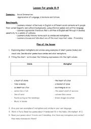 English Worksheet: Lesson about Friends and Friendship