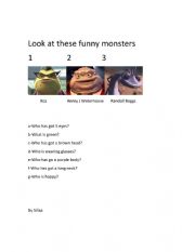 English Worksheet: Monsters 