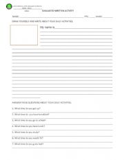 English Worksheet: DAILY ACTIVITIES