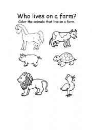 English Worksheet: Animals