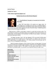 English Worksheet: Bob Marley�s Biography