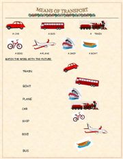 English Worksheet: Means of transport