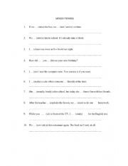 English Worksheet: MIXED TENSES