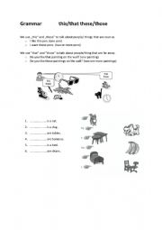 English Worksheet: Grammar this/that these/those