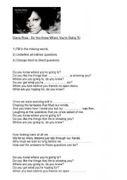 English Worksheet: Diana Ross: Do You Know Where You Are Going To