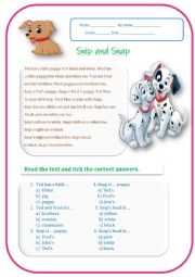 English Worksheet: Snip and Snap