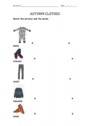 English Worksheet: Autumn clothes 
