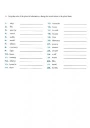 English Worksheet: Plural of the substantives - exercise