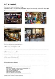 English Worksheet: shops