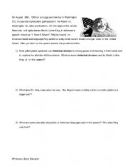 English worksheet: Speech analysis
