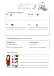 English Worksheet: LIKES AND DISLIKES