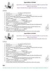 English Worksheet: Superstitions in Britain 