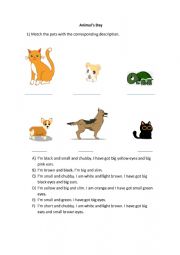 English Worksheet: Animal�s Day