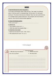 English Worksheet: Simple reading and writing worksheet based on English world course