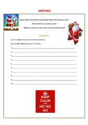 English Worksheet: Santa Writing activity