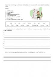 English Worksheet: Must and have to