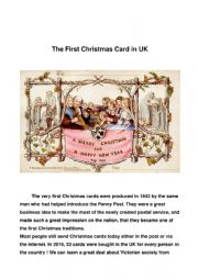English Worksheet: The First Christmas Card in UK