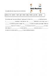 English Worksheet: Daily routine