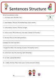 English Worksheet: sentence structure