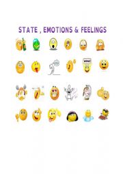 English Worksheet: states, feelings and emotions