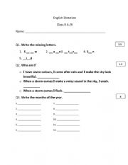 English Worksheet: new words dictation sample