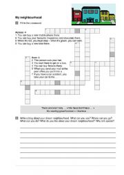 English Worksheet: Neighbourhood