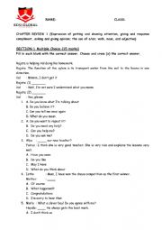 English Worksheet: Expression of getting and showing attention, giving and response compliment, asking and giving opinion