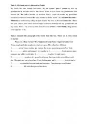 English Worksheet: 1st form language tasks review