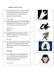 English Worksheet: Halloween: Who are they?