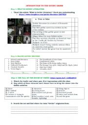 English Worksheet: Introduction to the Gothic Genre