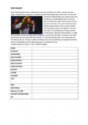 English Worksheet: Bob Marley and John Lennon