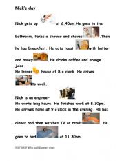 Nick�s day daily routine