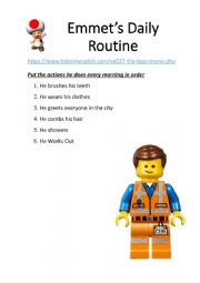 English Worksheet: Daily Routine 