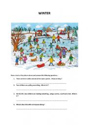 Winter - ESL worksheet by FRIEDA76