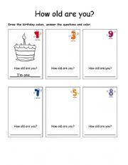 How old are you? Worksheet 