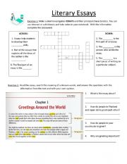 English Worksheet: Literary Essays