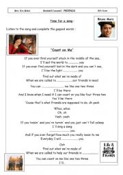 English Worksheet: lesson 2 Friends   Time for a song