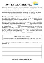 English Worksheet: WEATHER DESCRIPTIONS 